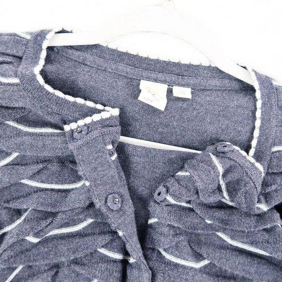 Yellow Bird Anthro Winter Waves Scalloped Cardigan - Picture 4 of 9